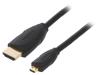 VAA-D03-B200 Кабель; HDMI 2.0; вилка micro HDMI,вилка HDMI; 2м; черный