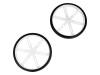 WHEEL 90?10MM PAIR WHITE, Колесо; Диам.вала:3мм; Ось: D-образный профиль; белый; резина, POLOLU