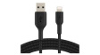 CAA002BT0MBK Braided Cable Apple Lightning - USB-A Plug 150mm Black