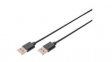 AK-300100-030-S Cable USB-A Plug - USB-A Plug 3m Black