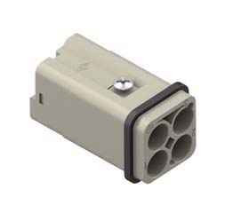 CQ4M 03, male insert, 3 poles + PE, ILME