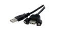 USBPNLAFAM3 Panel Mount USB Cable USB-A Plug - USB-A Socket 900mm USB 2.0 Black