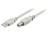 50954, Кабель; USB 2.0; вилка USB A, вилка USB B; 3м; серый; Проводник: Cu, Goobay