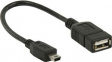 CCGP60315BK02 USB 2.0 OTG Cable USB Mini-B 5-Pin Plug - USB A Socket 200mm Black