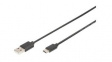 AK-300154-010-S Cable USB-A Plug - USB-C Plug 1m Black