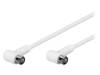 67346, Кабель; 75Ом; 10м; с обеих сторон, угловая вилка F (Quick); белый, Goobay