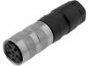 T 3301 002, Разъем: M16; вилка; "мама"; на провод; 300В; IP40; PIN:4; пайка; 5А, Amphenol