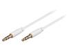 69111, Кабель; вилка Jack 3,5мм 3pin, с обеих сторон; 1м; белый, Goobay