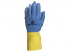 VE330BJ09 Защитные перчатки; Размер: 9/10; желтый-голубой; latex
