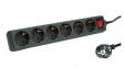 19071075 Outlet Strip 6x DE Type F (CEE 7/3) Socket - DE Type F (CEE 7/4) Plug Black 3m