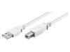 96188 Кабель; USB 2.0; вилка USB A, вилка USB B; 3м; белый; 480Мбит/с