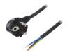 W-97186, Кабель; SCHUKO вилка,угловая вилка CEE 7/7 (E/F),провода; 5м, PLASTROL