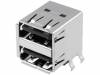 UBA-4RS-D14T-4D (LF)(SN), Гнездо; USB A; на плату; THT; PIN:4; угловой 90°; двойной; позолота, JST