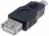 CA411-PB, Адаптер; USB 2.0; гнездо USB A, вилка mini USB B; никелированные, VCOM