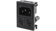 BZV03/Z0000/04 Plug combi-module C14 Faston 6.3 x 0.8 mm 10 A/250 VAC black Snap-in L + N + PE