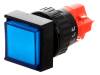 V16F-11Z-24B, Переключатель: кнопочный; 2; SPDT; 3A/250ВAC; 2A/24ВDC; синий; IP40, Onpow