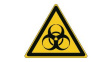 PIC W009-TRI 015-PE-SHEET/1 [54 шт] ISO Safety Sign - Warning, Biological Hazard, Triangular, Black on Yellow, Vinyl