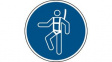 820507 ISO Safety Sign - Wear Safety Harness, Round, White on Blue, Polyester, 1pcs