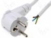 S3-3/07/3WH, Кабель; угловая вилка CEE 7/7 (E/F), провода; 3м; белый; ПВХ; 6А, LIAN DUNG