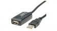 12.04.1091 USB 2.0 Extension Cable USB A Plug - USB A Socket 15m Black