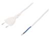 W-97135, Кабель; вилка CEE 7/16 (C),провода; 1,5м; белый; ПВХ; 2x0,5мм2, PLASTROL