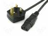 SN23-3/07/2BK, Кабель; BS 1363 (G) вилка, IEC C13 "мама"; 2м; черный; ПВХ; 3А, LIAN DUNG