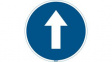 306912 Go Straight, Floor Sign, Round, White on Blue, Polyester, Mandatory Action, 1pcs