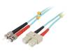 FP3SS03, Разъем: световодный; patchcord; ST, SC; на защелки; Кат: OM3; "папа", LOGILINK