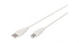 AK-300105-018-E Cable USB-A Plug - USB-B Plug 1.8m White