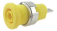 FCR73575Y Panel Mount Socket, 4mm, Yellow, 24A, 1kV, Nickel-Plated