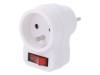 R-1WS BIALY, Разъем: питания AC; разветвитель; 2P+PE; 250ВAC; 10А; белый, PLASTROL