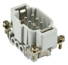 JNEM 06, male insert, 6 poles + PE, ILME