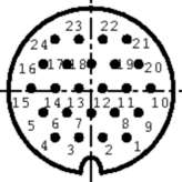 99 0737 70 24, Cable connector, 24-pin angled 694 Poles=24 Male, Binder