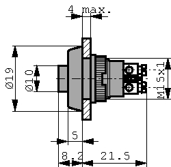 1.10.001.001/0507, Pushbutton Switch, 0.7 A, 250 VAC, RAFI