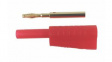 FCR7366R Shrouded Banana Plug,  diam.2mm, Red, 10A