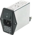 FN39310511, Power inlet with filter 1 A 250 VAC, Schaffner