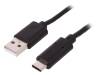 50488, Кабель; USB 2.0,USB 3.1; вилка USB A, вилка USB C; 1,2м, QOLTEC