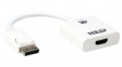 VC986B-AT Video Cable Adapter, HDMI Socket, DisplayPort Plug, White, 180mm