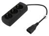 PS-PCU370S/0.3, Кабель; гнездо CEE 7/4 (F), IEC C14 "папа"; 0,3м; Гнезда:3; ПВХ, JONEX