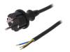 W-98380, Кабель; SCHUKO вилка,вилка CEE 7/7 (E/F),провода; 1,5м; черный, PLASTROL