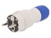 W-97976, Разъем: питания AC; вилка; Конфиг.выводов:2P+PE; синий, серый, PLASTROL