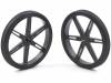 POLOLU WHEEL 80X10MM PAIR – BLACK, Колесо; Диам.вала:3мм; Ось: D-образный профиль; черный; резина, POLOLU