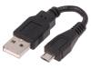 50520, Кабель; USB 2.0; вилка USB A, вилка micro USB B; 100мм; черный, QOLTEC