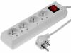 PS-470WS-10.0, Сетевой удлинитель; Гнезда:4; ПВХ; белый; 3x1мм2; 10м; 10А, JONEX