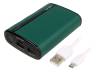 PA0127G Re-battery: powerbank; 7800mAh; 2.1A; Out: USB; Colour: green; 5VDC