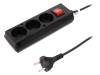PS-360WS-10.0BK, Сетевой удлинитель; Гнезда:3; ПВХ; черный; 2x1мм2; 10м; 10А, JONEX
