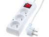 PS-370WS-3.0, Сетевой удлинитель; Гнезда:3; ПВХ; белый; 3x1мм2; 3м; 10А, JONEX