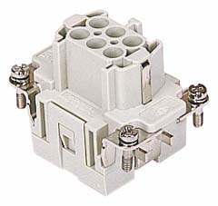 JSEF 06, female insert, 6 poles + PE, ILME