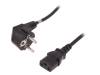 50549, Кабель; угловая вилка CEE 7/7 (E/F), IEC C13 "мама"; 1,4м; 10А, QOLTEC