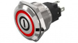 82-6151.2114.B001 Illuminated Pushbutton 1CO, IP65/IP67, LED, Red, Maintained Function